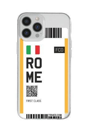 Iphone 13 Pro Max Şeffaf Renkli Silikon Rome Bileti Telefon Kılıfı Trv005-iPhone-13-Pro-Max