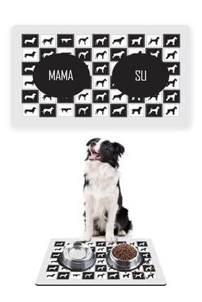 Dog Black And White Köpek Mama Altlığı Mama Paspası Köpek Mama Eğitim Paspası 50x35cm MNP_25