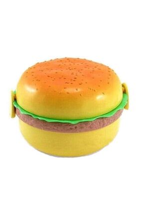 Hamburger Şeklinde Gıda Saklama Kabı Plastik Beslenme Kutusu Koku Geçirmez ANKAAP-9080-4905