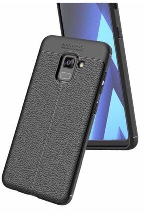 Samsung Galaxy A8 2018 Için Uyumlu Ultra Koruma Deri Görünümlü Silikon Yüzey Kılıf Niss Kapak Sansung Galaksi SrhNİ-A818