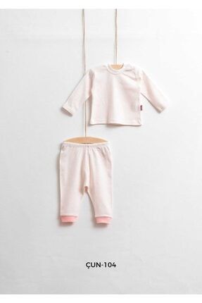Miniface 104 Pembe Puantili Kız Bebek Pijama Takımı ÇUN-107