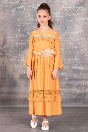 Kemerli Kız Çocuk Boydan Elbise TVD1738KM