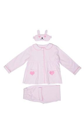 Pink Rabbit Uyku Gözlüklü Çocuk Pijama Seti LNM 267