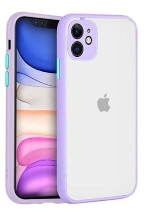Apple Iphone 11 Kılıf Kamera Korumalı Mat Renkli Buzlu Hux Silikon Lila 11HUX