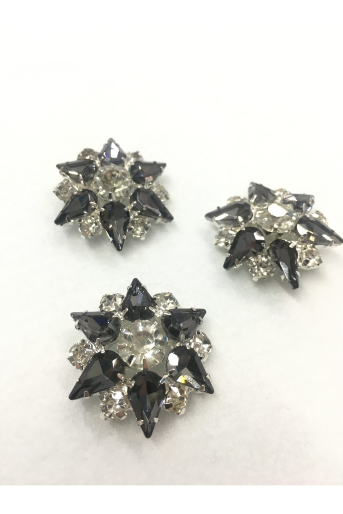 Stoned Button Star Model Set of 3 with Smoked Stones