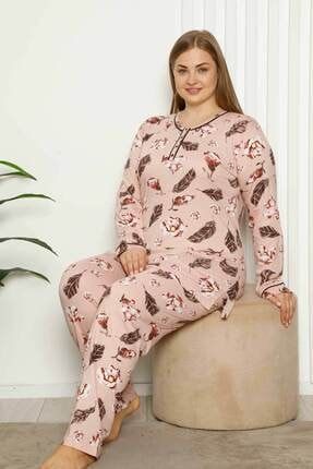 Büyük Beden Desenli Kadın Pijama Takımı 2623 S2623UY