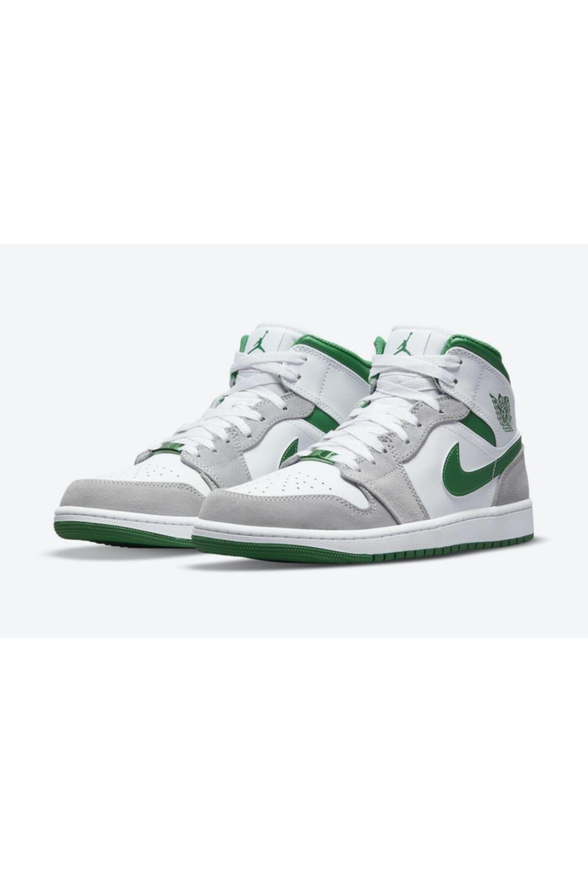 Nike Air Jordan 1 Mid Gray Green Dc7294 103 Men s Basketball Shoes Trendyol