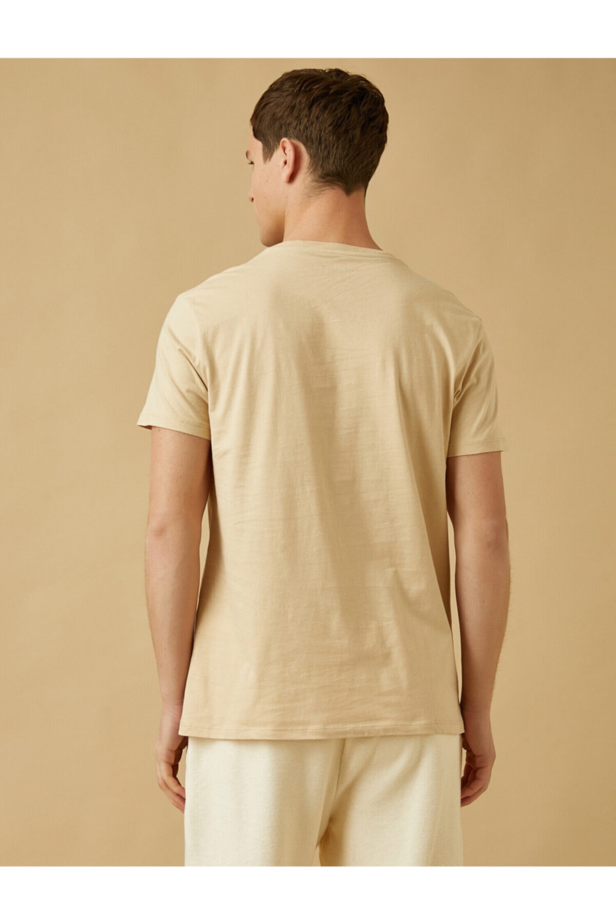 تیشرت مردانه بژ کوتون | 2YAM12136LK اورجینال - تصویر 4