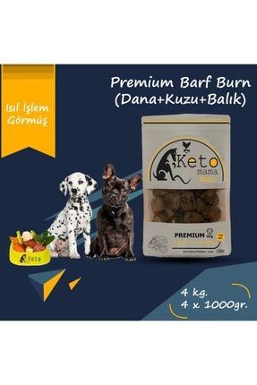 Premium Barfburn Köpek Maması 4kg | (dana+kuzu+balık) Isıl Işlem Görmüş barfb4kg