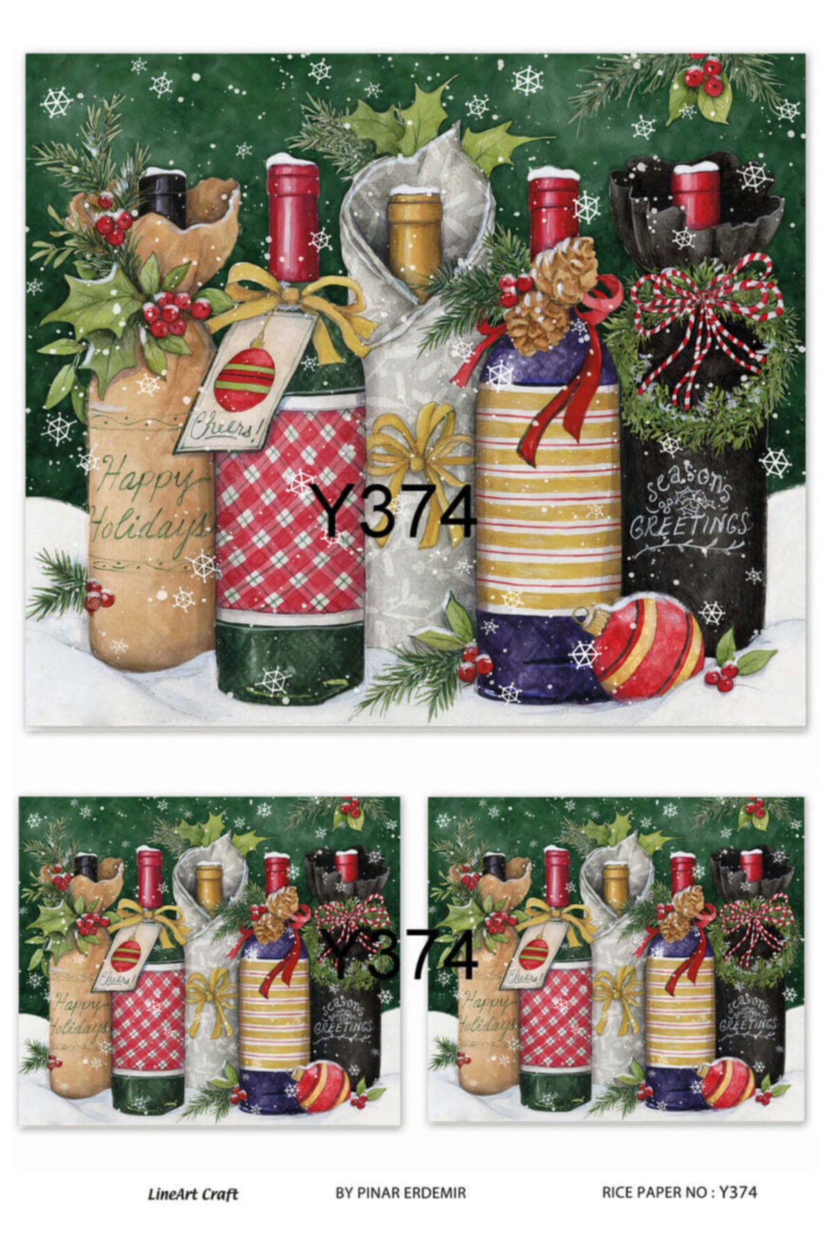LİNEART Pirinç Dekopaj Yılbaşı:374