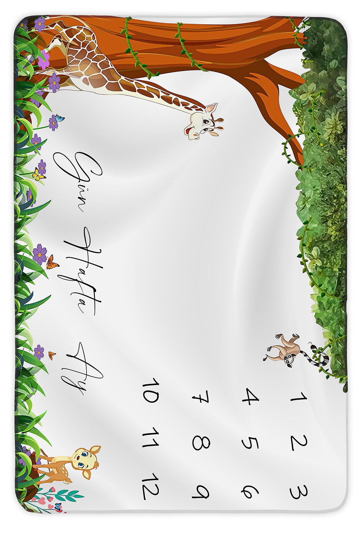 Moky Design Bebek İçin Polar Anı Battaniyesi ve 12’li Aylık Hatıra Fotoğraf Çekimi Anı Kartı Yeni Doğan Hediyesi fotoğrafı 2 (önizleme)