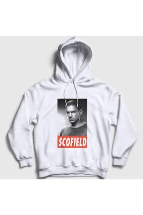 Unisex Beyaz Michael Scofield Prison Break Kapüşonlu Sweatshirt 276091tt