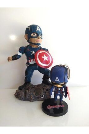 Marvel Captain America Figür Marvel Captain America Anahtarlık Figür Oyuncak Masa Üstü Biblo 9891