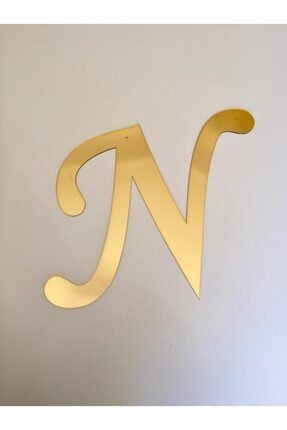 Nişan Söz Kına 30 cm Bir Adet Gold Seçenekli Baş Harf Aynalı Pleksi N Harfi ÖzrH-0023