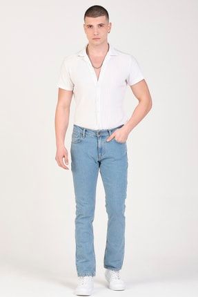 Erkek Açık Mavi Regular Fit Jean Pantolon EXP-MA
