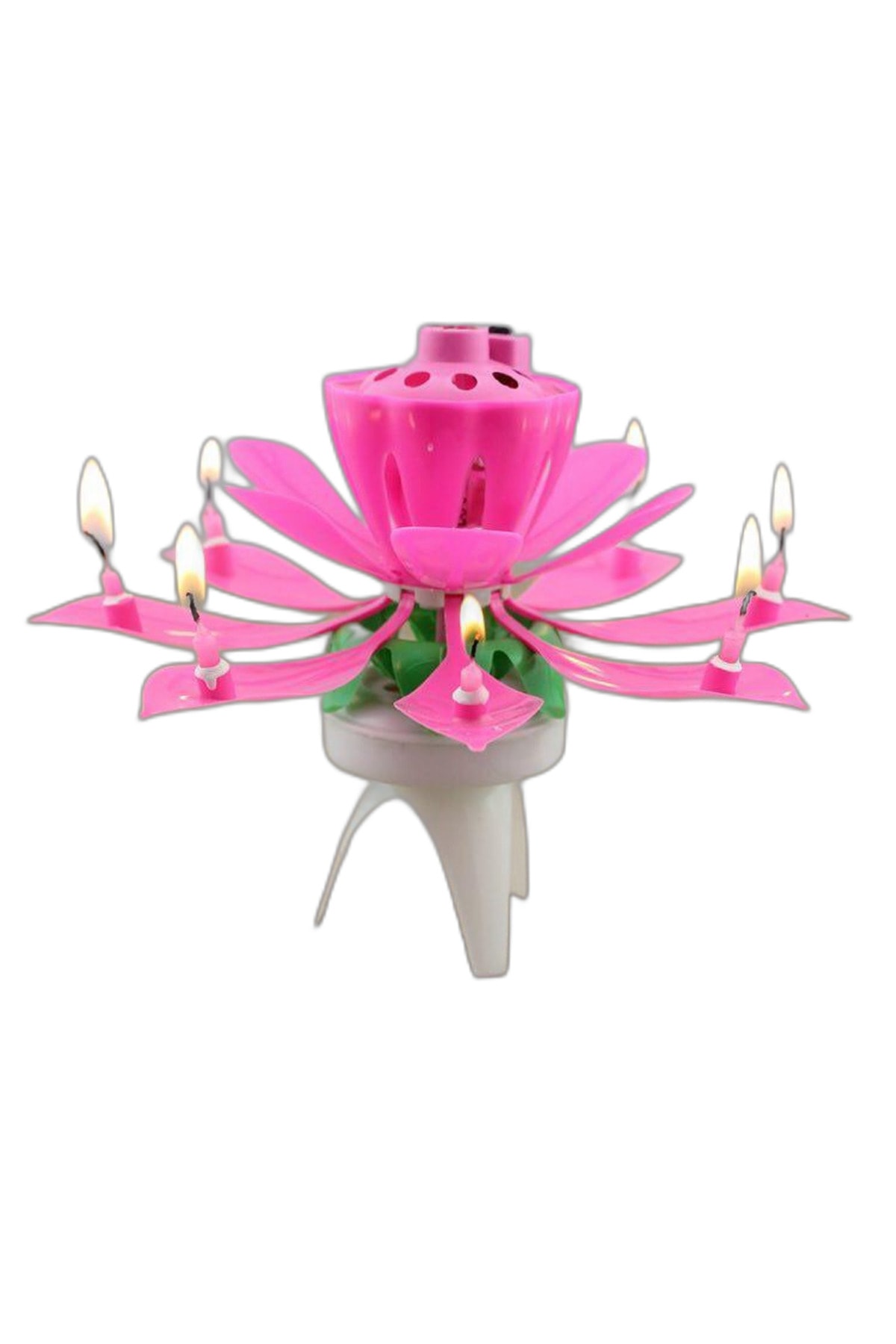 ELGALA Mum Sesli Lüx Doğum Günü Mumu Happy Birthday Fon Müzik Sesi Pembe Renk