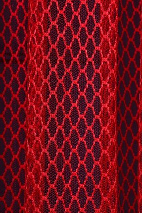 Dantel Örme Kırmızı Tül Perde Yüksek Gramajlı, 500x270, Sık Pile, 1/3 pa37124