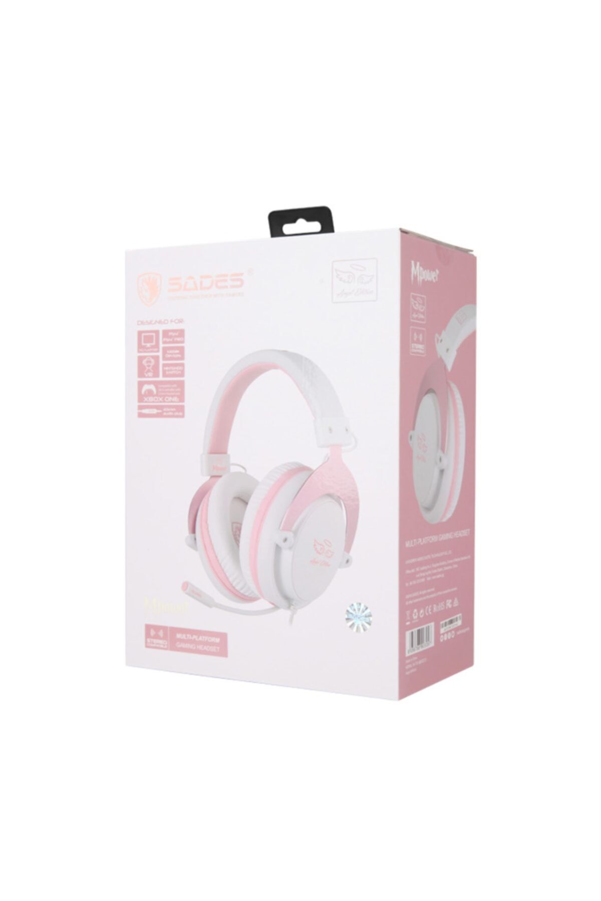 Sades-Sa-723 Wired Multi-Platform Gaming Headset with Mpower Microphone - Pink 2