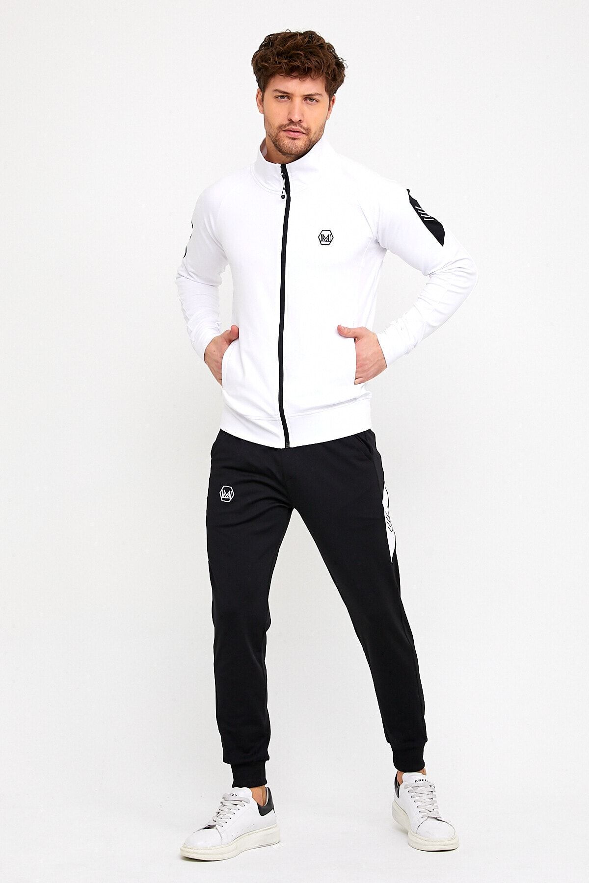 White sweatsuit mens shop