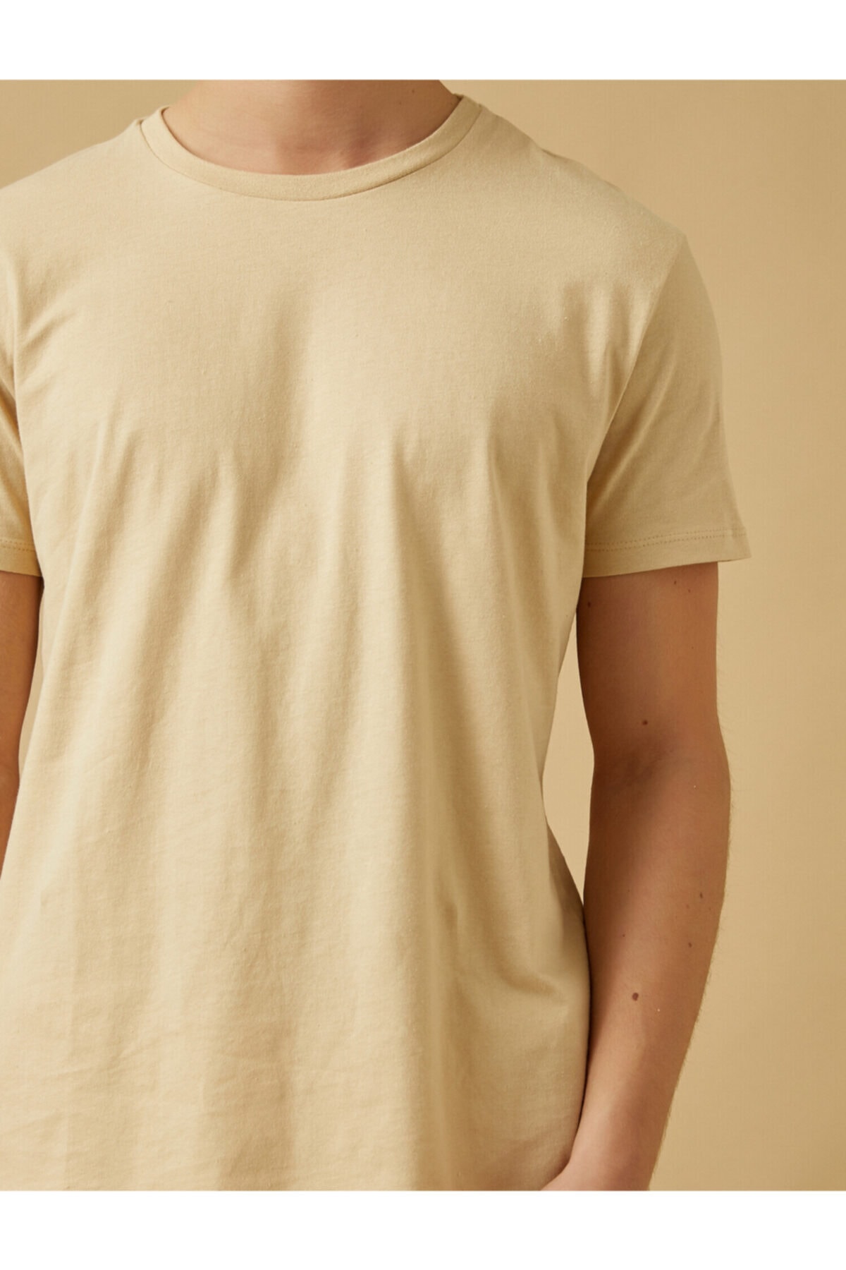 تیشرت مردانه بژ کوتون | 2YAM12136LK اورجینال - تصویر 5