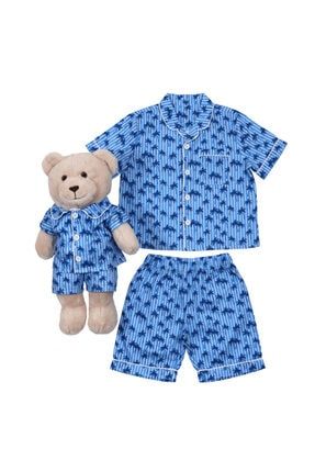 Blue Palm Uyku Arkadaşlı Çocuk Pijama Seti LNM 208