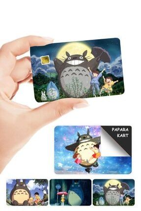 Komşum Totoro Papara Kart Kaplama Sticker 4 Adet KT00
