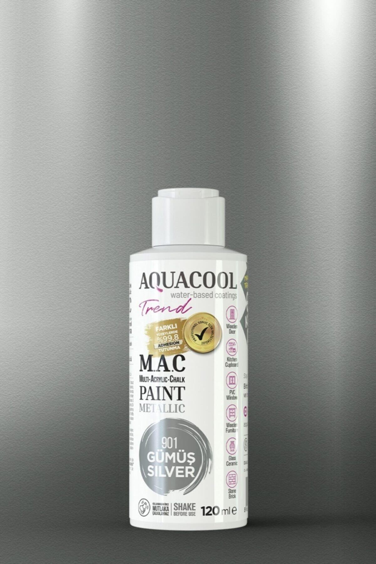 Aquacool Trend M.a.c Su Bazlı Akrilik Metalik Boya 901 Gümüş 120 Ml PN8367