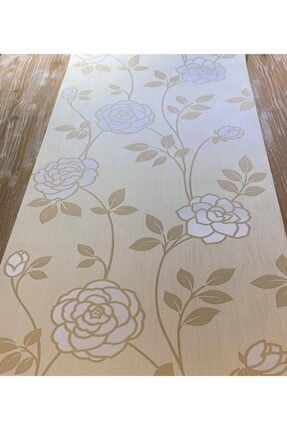 Krem-kahve Çiçek Desenli Ithal Vinly Duvar Kağıdı (5m²) 79247