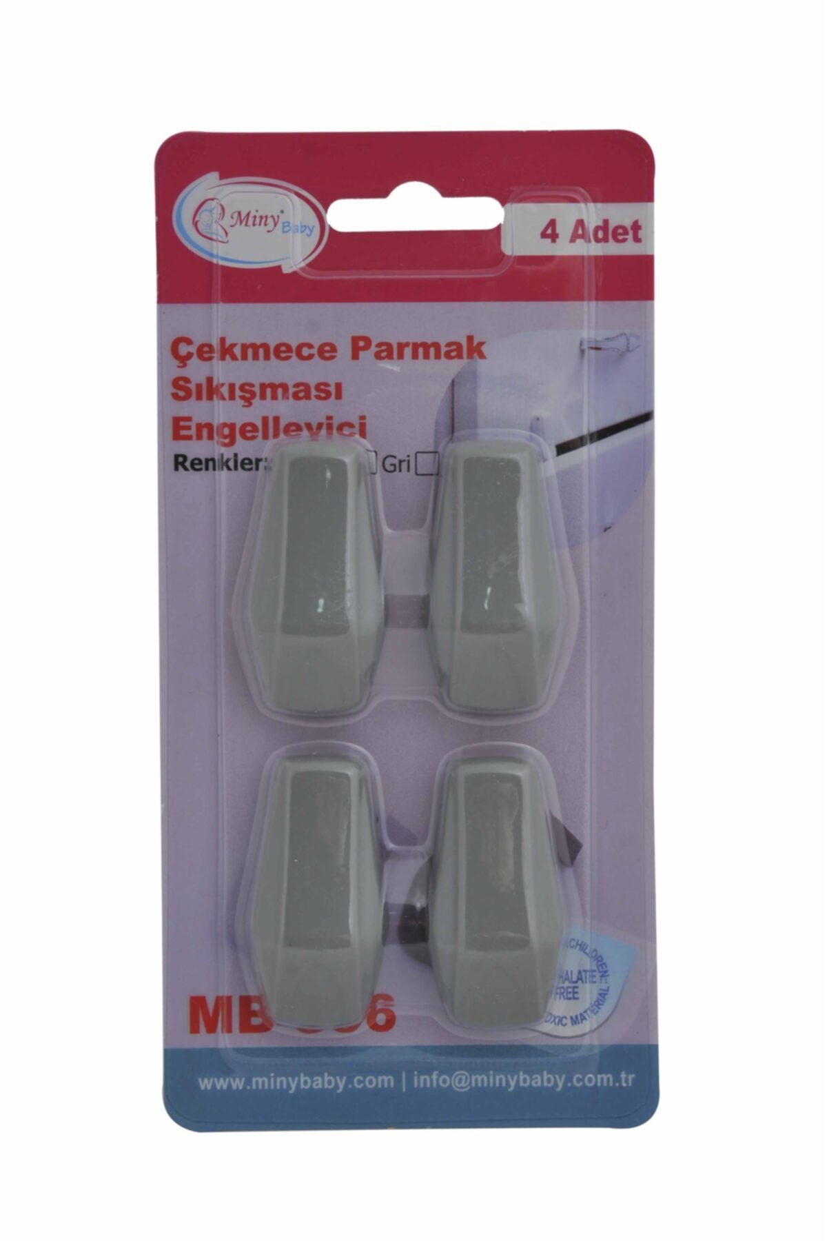 Miny Baby Mb-906 Gri Çekmece Parmak Sıkışması Engelleyici - Gri fotoğrafı 3 (önizleme)