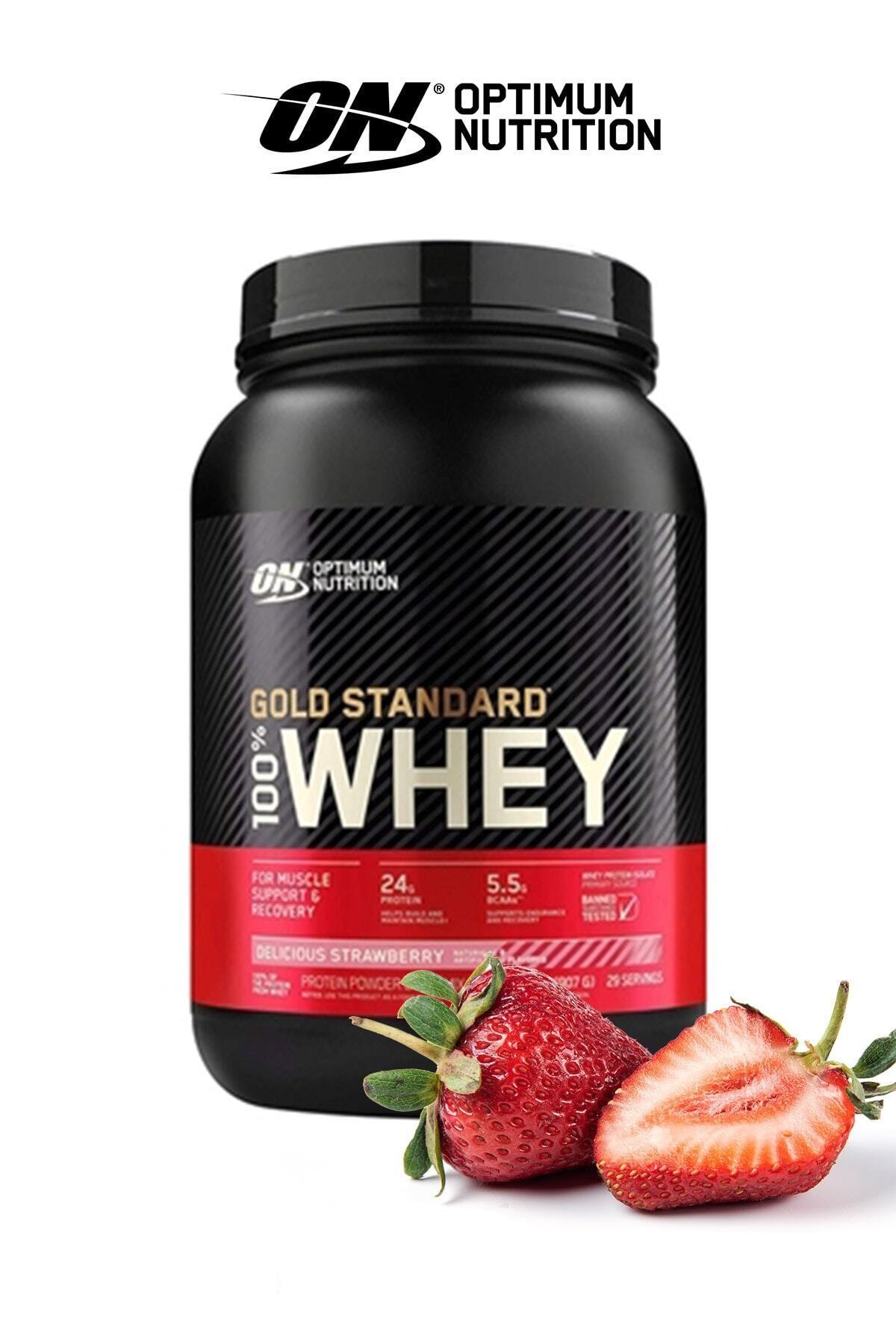 Optimum Nutrition Optimum Çilek Aromalı Gold Standard Whey Protein Tozu 908 Gr