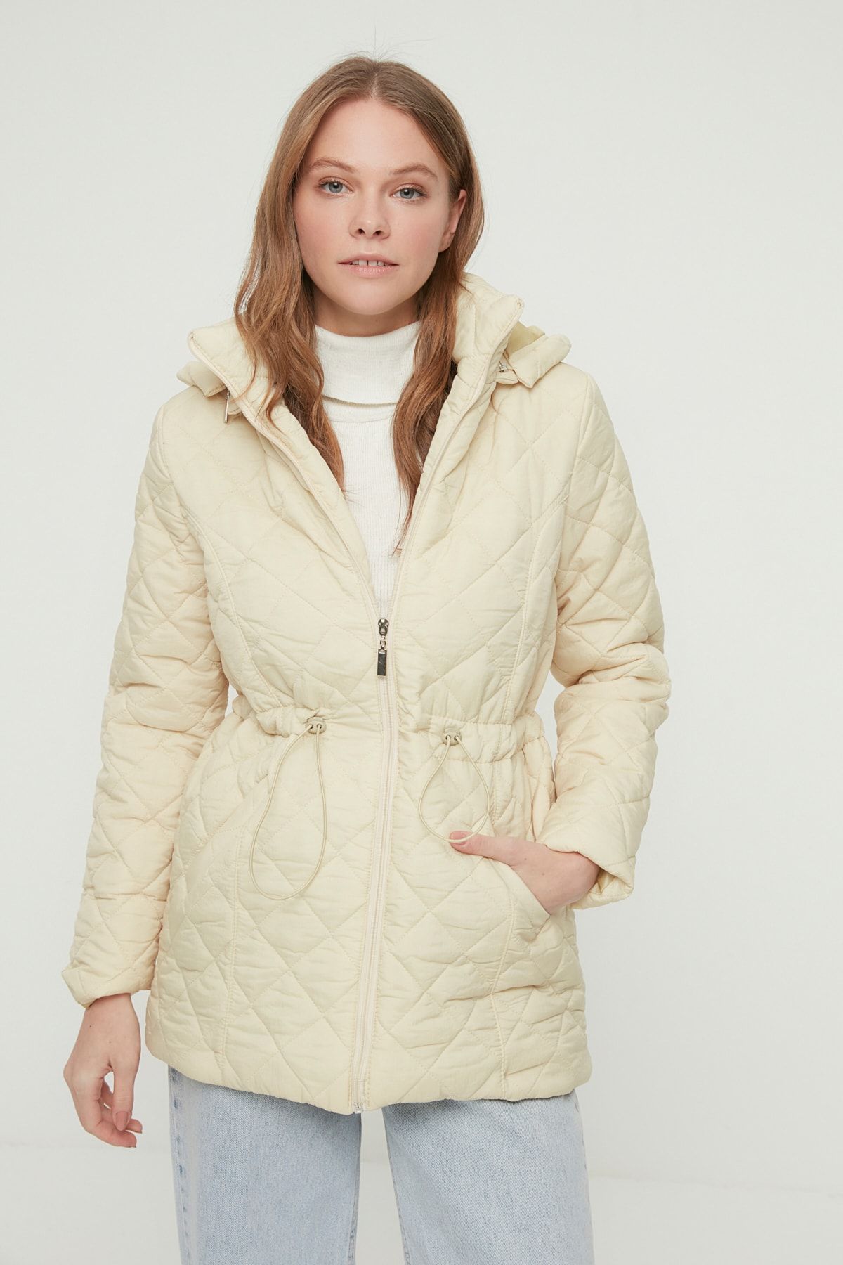 Trendyol Collection Winterjacke Beige Parka Fast ausverkauft