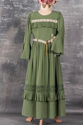 Kemerli Kız Çocuk Boydan Elbise TVD1738KM
