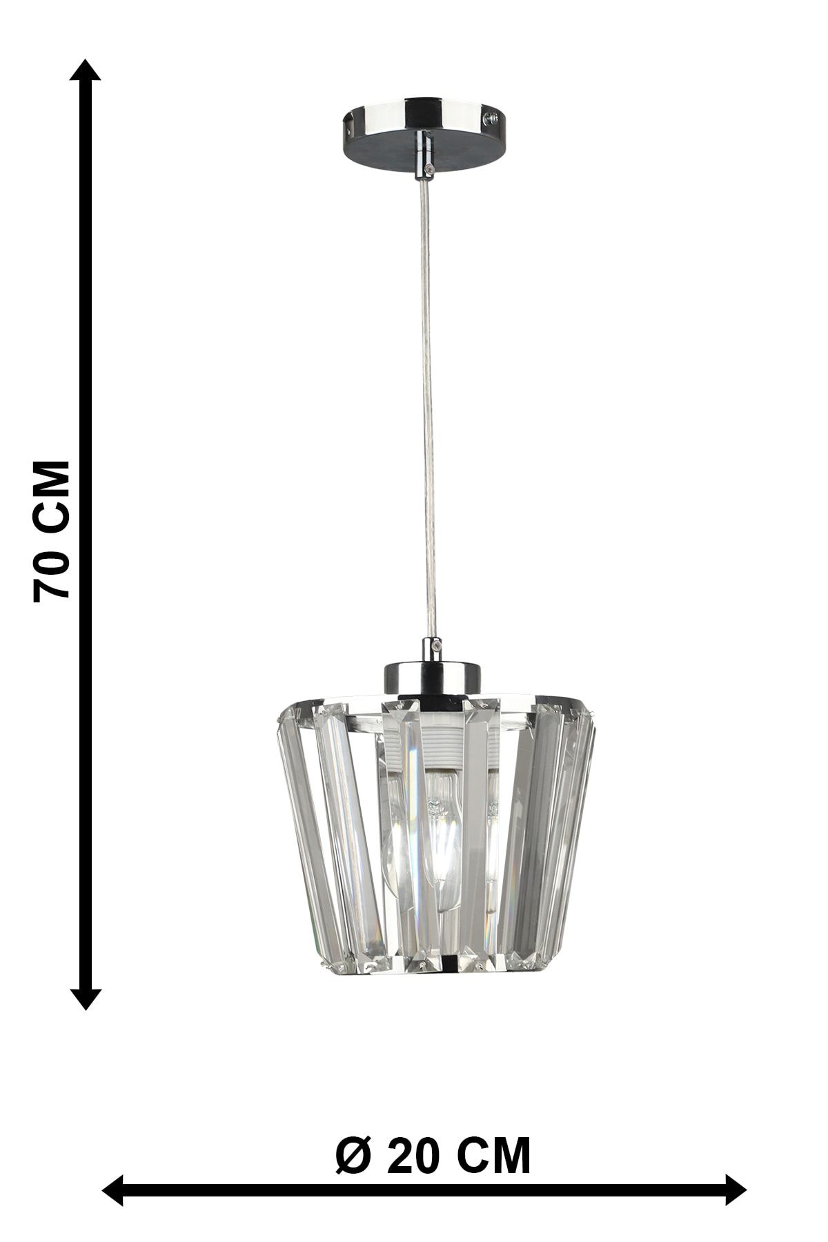 Begüsa-Neva Single Chandelier Chrome 5