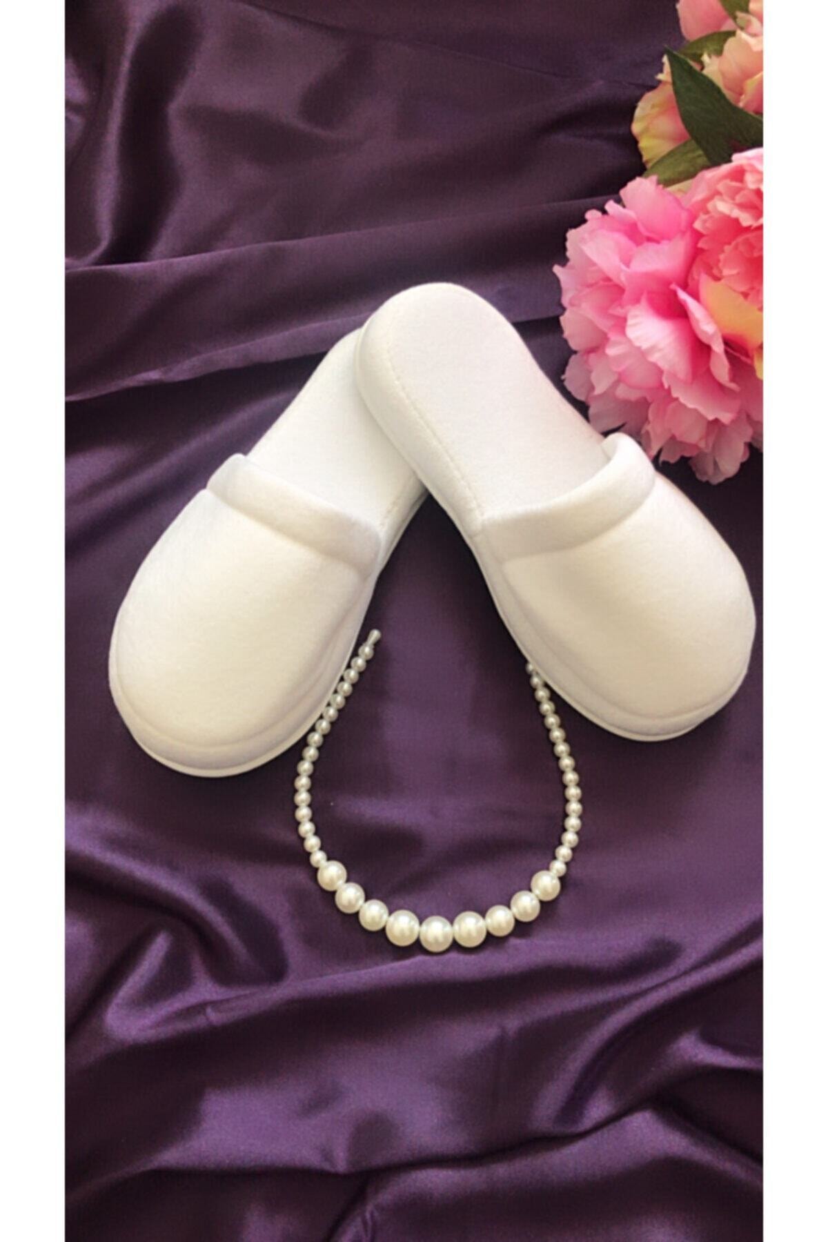 Hüner aksesuar Kadın Incili Kalın Taban Lohusa Taç Terlik – Lohusa Seti fotoğrafı 2 (önizleme)