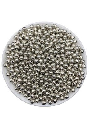 6mm Nikel/gümüş Renk Parlak Metalize Dünya Model ,disko Topu Takı Hobi Boncuğu (25gr,~200 Adet 6METALIZEDUUNYA