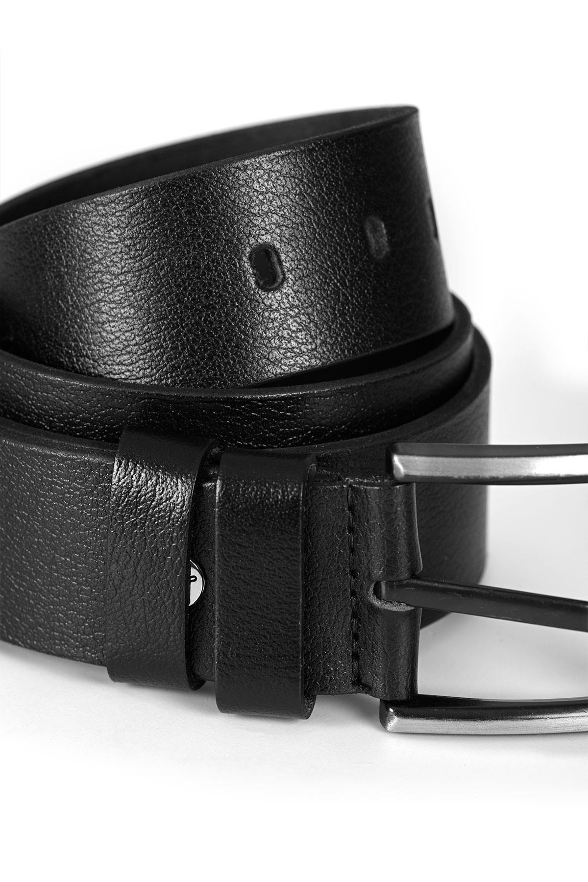 کمربند مردانه مشکی Deri Company | 112522 اورجینال - تصویر 3