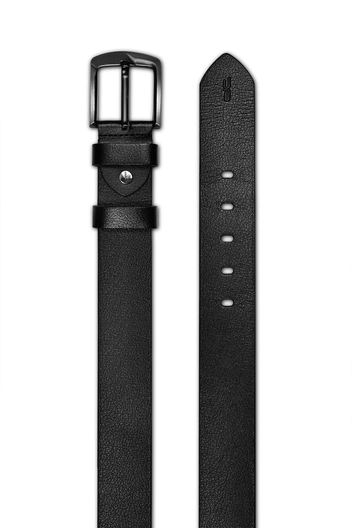 کمربند مردانه مشکی Deri Company | 112522 اورجینال - تصویر 4