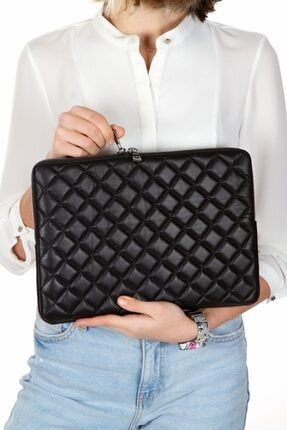 Tablet Çantası Capitone El Çantası Clutch Siyah (23x33) zeynkapitone