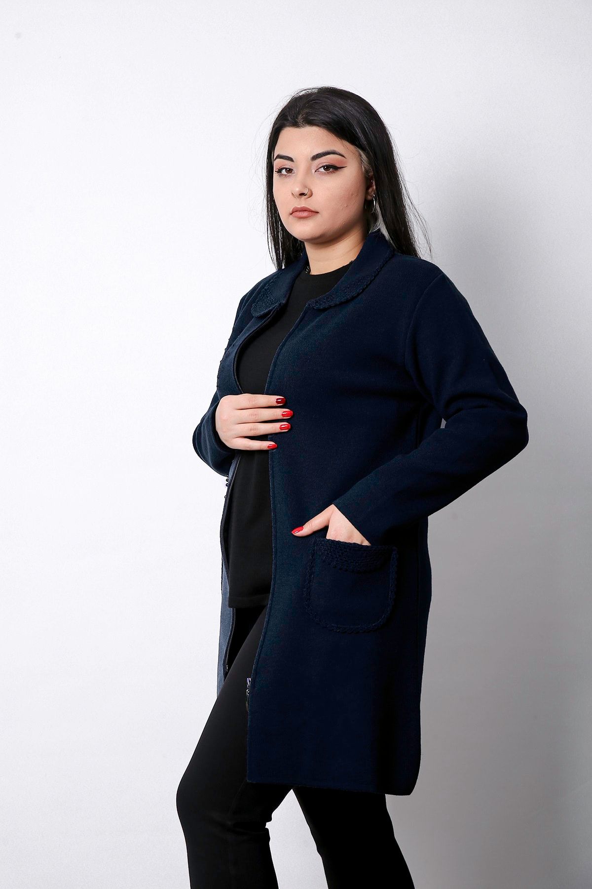 Thick navy hotsell blue cardigan