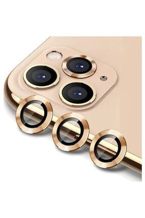 Iphone 12 Pro Uyumlu Kamera Lens Koruyucu Aliminium Gold (altın) 3 Adet AGM812P12