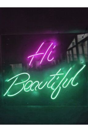 Hi Beautiful Neon Led Dekoratif Duvar Aydınlatması Neon Duvar Yazısı hibeatiful