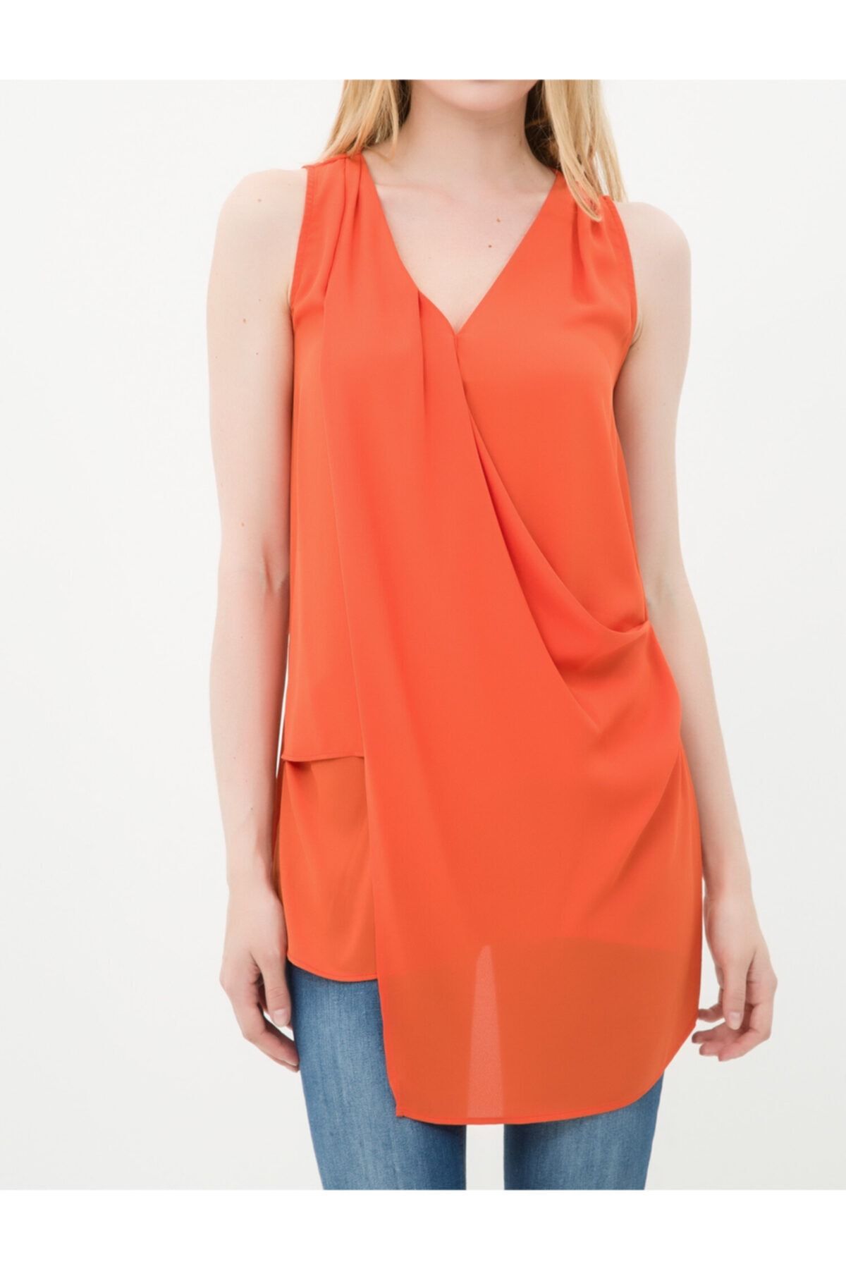 Koton-Tricou portocaliu pentru femei 6YAK32760CW 2