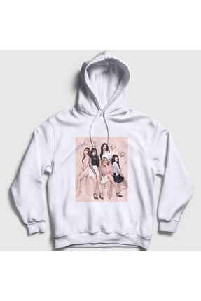 Unisex Beyaz Poster K-pop Red Velvet Kapüşonlu Sweatshirt 276981tt