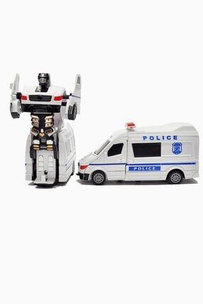 Polis Robot Araba Transformers Sesli Işıklı Robot MRC20-323A