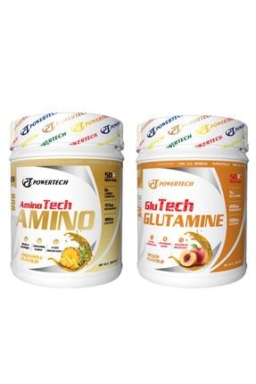 Aminotech Amino Asit 500 gr Ananas Aromalı Glutech Glutamine 350 gr Şeftali Aromalı AminoKomb2