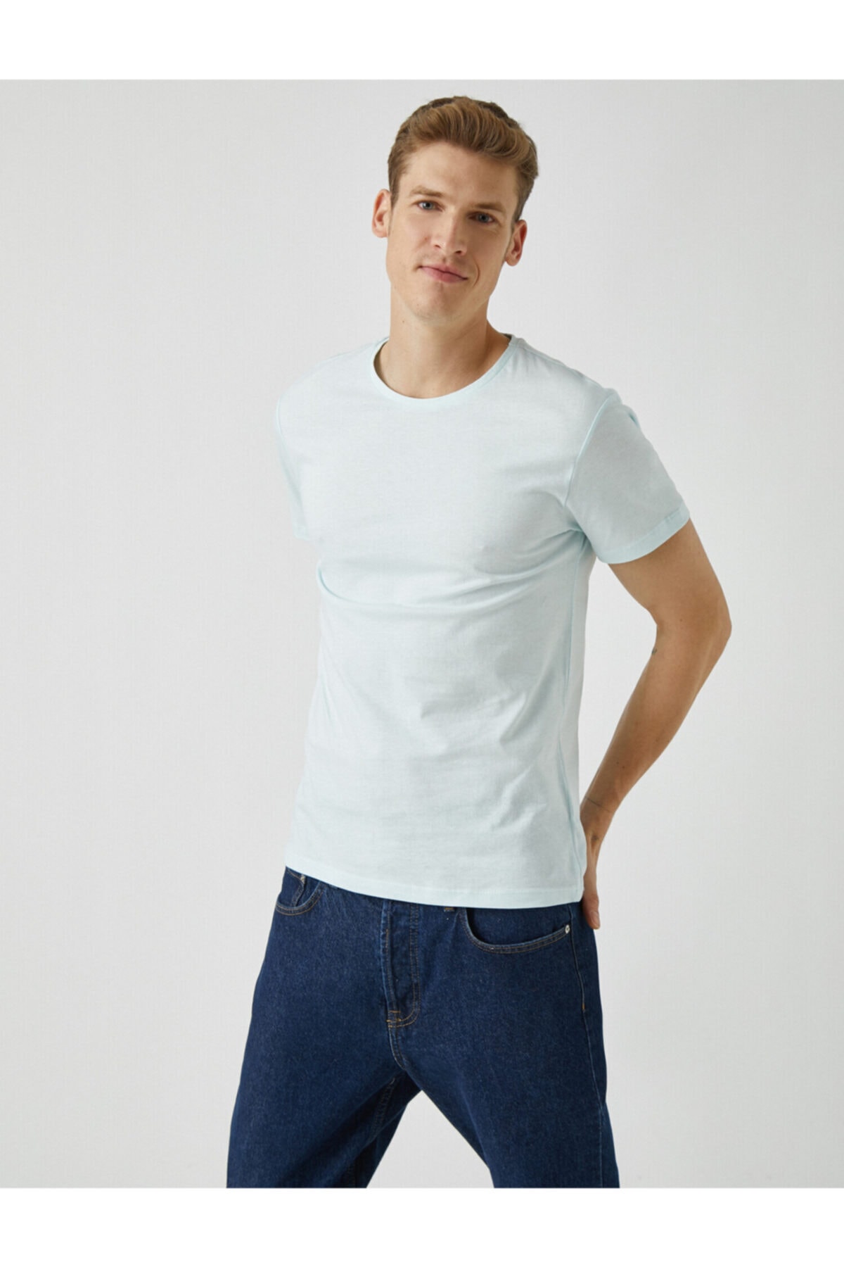 تیشرت مردانه سبز کوتون | 1YAM12136LK اورجینال - تصویر 2