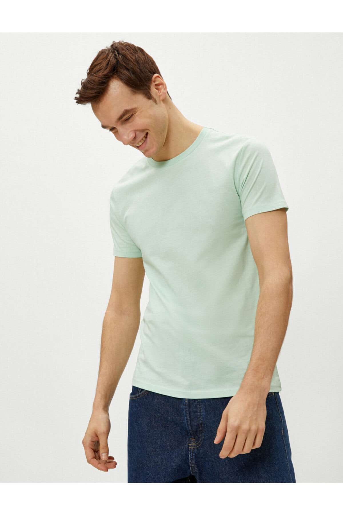 تیشرت مردانه سبز کوتون | 1YAM12136LK اورجینال - تصویر 7