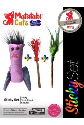 Sticky Paketi Doğal Çiğneme Çubuğu, Matatabili,sesli,kumaş Kedi Oyuncağı MD102