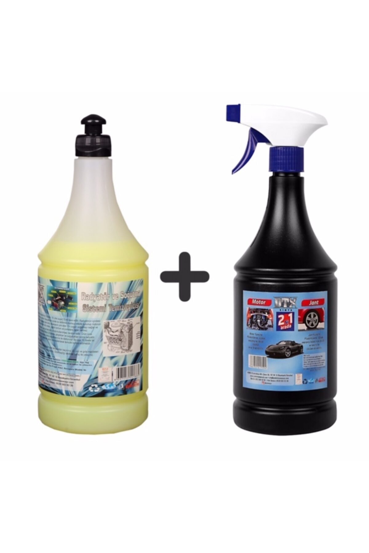 Oto Kalorifer Ve Petek Temizleme Ilacı (solventli) 1lt & Motor Ve Jant Temizleme Sıvısı 1 Lt