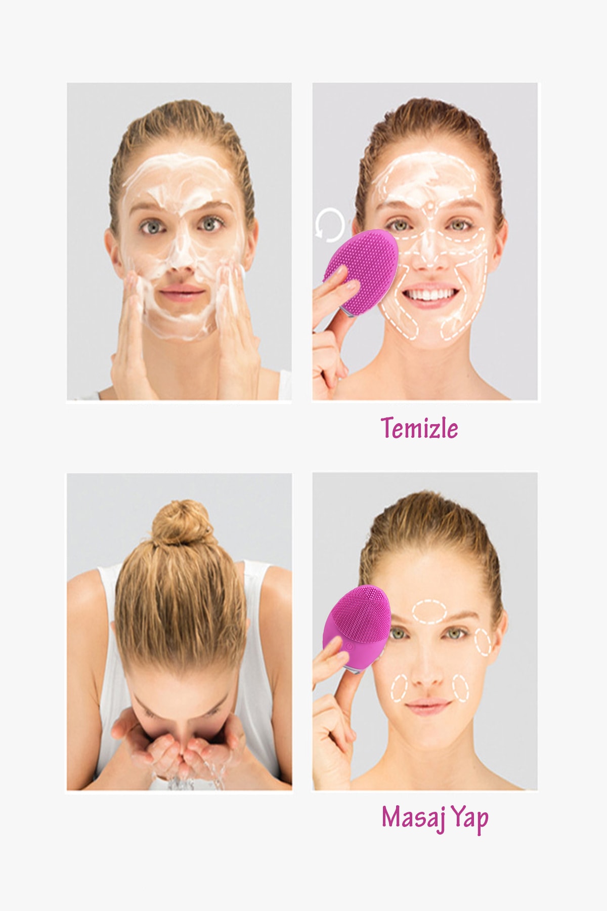 Jolvena Cleaner Cilt Ve Makyaj Temizleme Cihazı — سفید FACECLEAN — تصویر 3 از 5